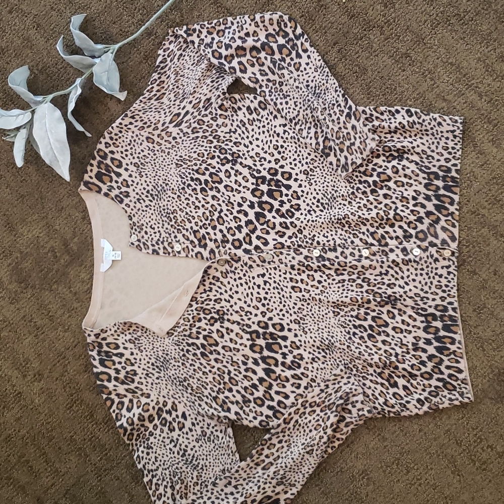 Animal print cardigan